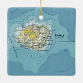 Kauai Map Keramisch Ornament (Achterkant)