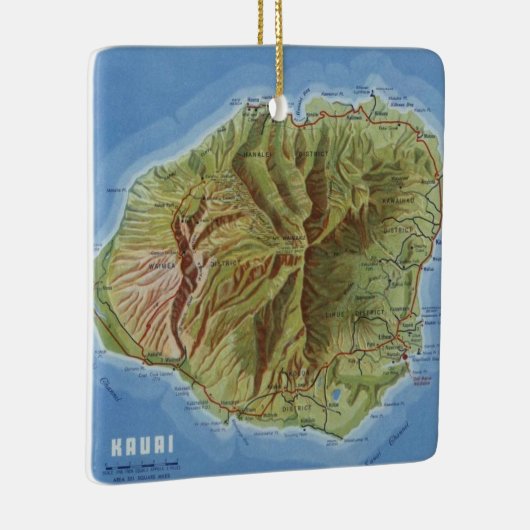 Kauai  Map Keramisch Ornament (Rechts)