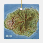 Kauai  Map Keramisch Ornament (Achterkant)