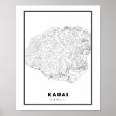 Kauai Map Poster (Voorkant)