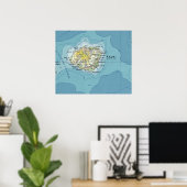 Kauai  Map Poster (Thuiskantoor)