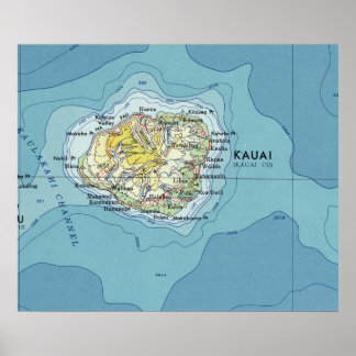 Kauai Map Poster