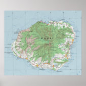 Kauai  Map Poster (Voorkant)
