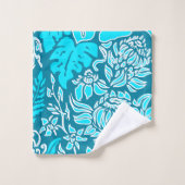 Kauai Morning Hawaiian Floral & Stripe Coordinate Bad Handdoek (Wasdoekje)