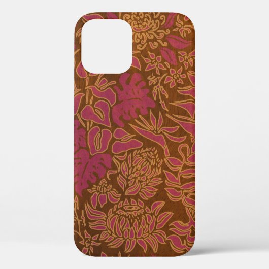 Kauai Morning Hawaiian Protea Faux Wood Floral  Case-Mate iPhone Case (Achterkant)