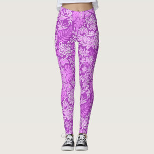 Kauai Morning Hawaiian Protea Floral Leggings