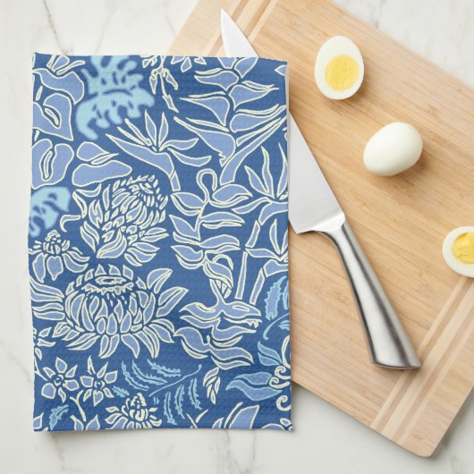 Kauai Morning Hawaiian Protea Floral Theedoek (Quarter Fold)