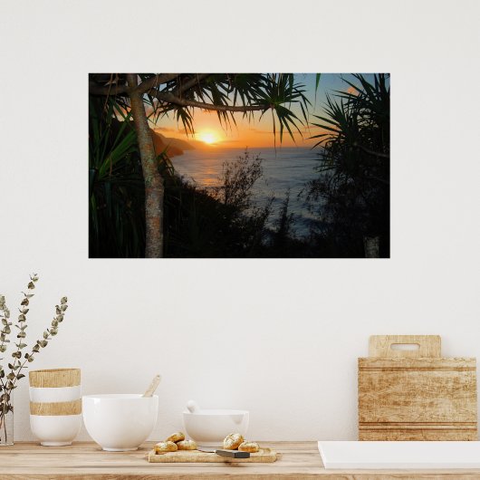 Kauai Na Pali Coast Sunset Poster (Keuken)
