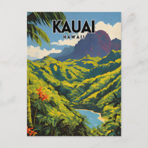 Kauai Nostalgic Travel Art Briefkaart