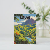 Kauai Nostalgic Travel Art Briefkaart (Staand voorkant)