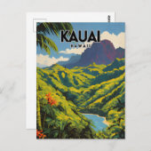 Kauai Nostalgic Travel Art Briefkaart (Voorkant / Achterkant)