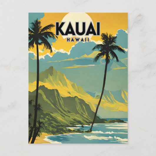 Kauai Nostalgic Travel Briefkaart (Voorkant)