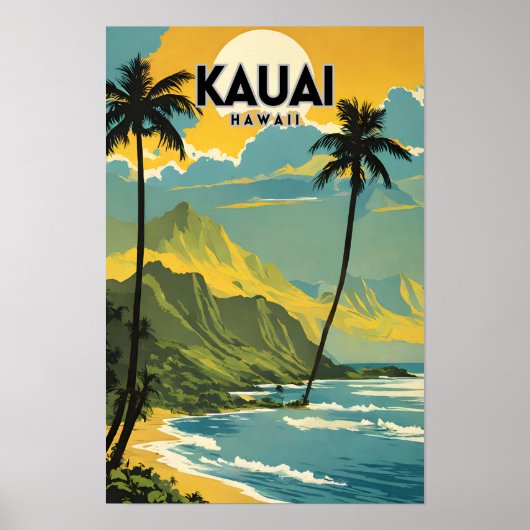 Kauai Nostalgic Travel Poster (Voorkant)