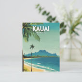 Kauai Nostalgic Vintage Travel Art Briefkaart (Staand voorkant)