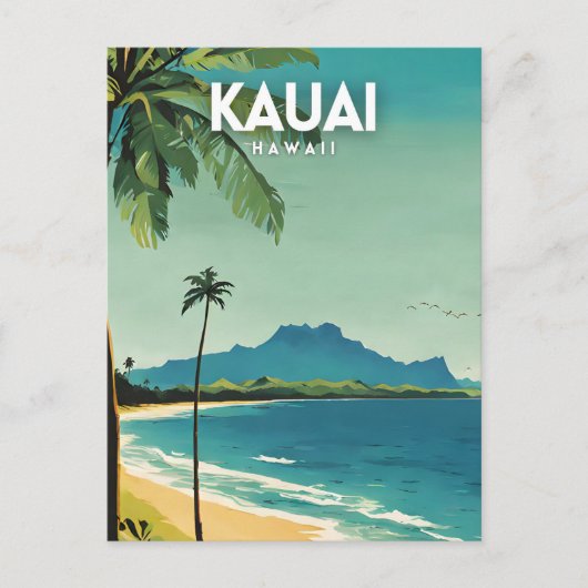 Kauai Nostalgic Vintage Travel Art Briefkaart (Voorkant)