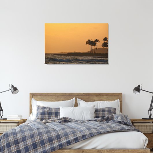 Kauai Ocean Sunset Canvas Afdruk (Insitu (Slaapkamer))