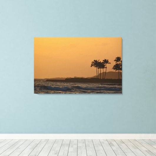 Kauai Ocean Sunset Canvas Afdruk (Insitu (Houten vloer))