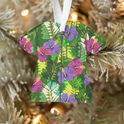 Kauai Oerwoud Hawaiian Hibiscus Aloha Shirt- Multi Ornament (Boom)