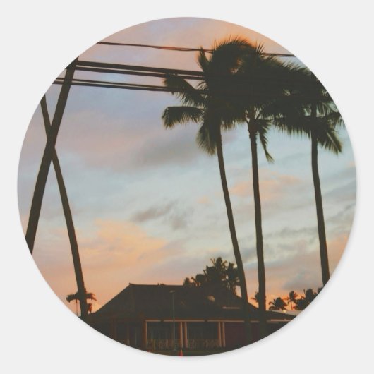 Kauai Palms Ronde Sticker (Voorkant)