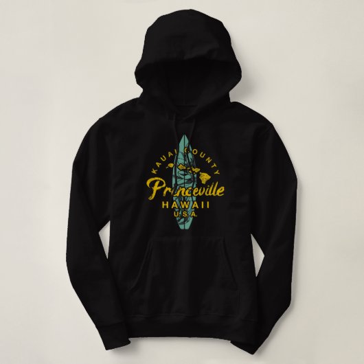 Kauai Princeville Hawaii  Hawaiian Retro Su Hoodie (Design voorkant)