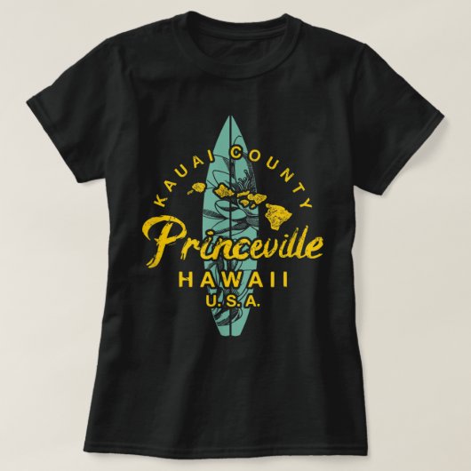 Kauai Princeville Hawaii  Hawaiian Retro Su T-shirt (Design voorkant)