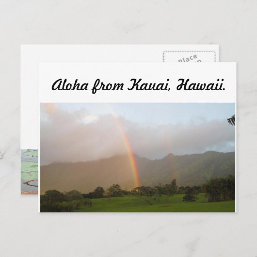 kauai-regenboog briefkaart (Voorkant / Achterkant)