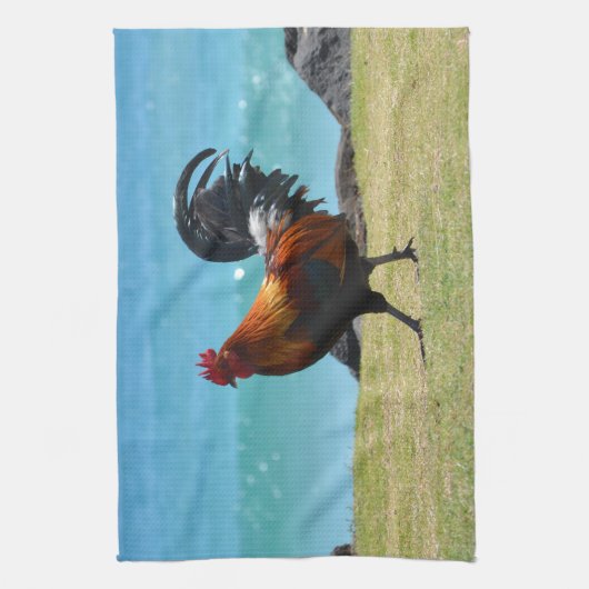 Kauai rooster theedoek (Verticaal)