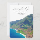 Kauai Save the Date Hawaii Bruiloft Kaart (Voorkant)