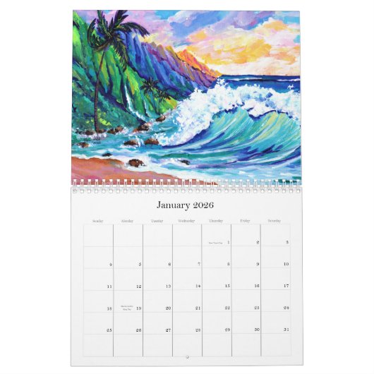 Kauai Seascapes en Landscapes Hawaiian Calendar Kalender (Jan 2026)