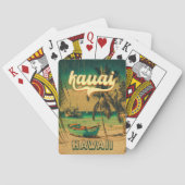 Kauai-strand Hawaï Retro palmbomen 60s-souvenirs Pokerkaarten (Achterkant)