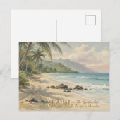 Kauai strand romantische schilderij briefkaart (Voorkant / Achterkant)
