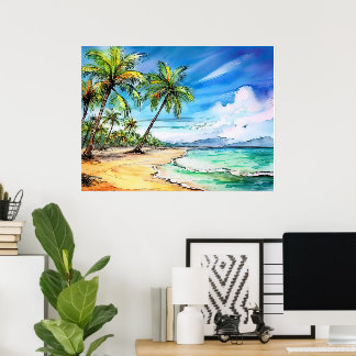 Kauai-stranddag Poster