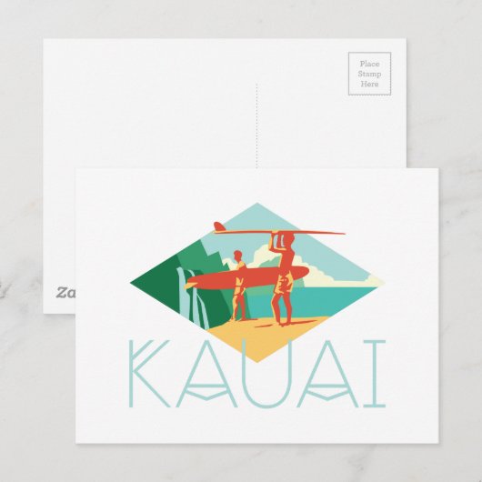 Kauai Surfers Briefkaart (Voorkant / Achterkant)