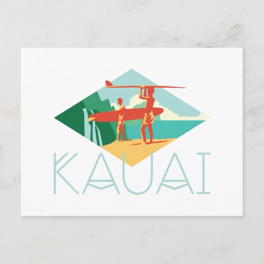 Kauai Surfers Briefkaart (Voorkant)