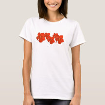Kauai T-Shirt ~ Clusters van Red Hibiscus Flowers