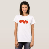 Kauai T-Shirt ~ Clusters van Red Hibiscus Flowers (Voorkant volledig)