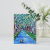 Kauai Tree Tunnel met Rooster Briefkaart (Staand voorkant)