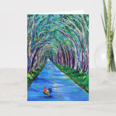 Kauai Tree Tunnel met Rooster Wenskaart Kaart (Voorkant)