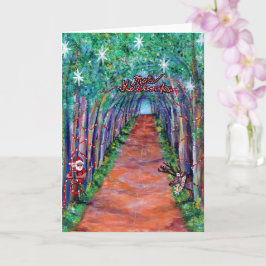 Kauai Tree Tunnel with Santa Mele Kalikimaka Card Kaart