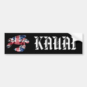 KAUAI - Tribal Honu HIFlag Bumpersticker (Voorkant)