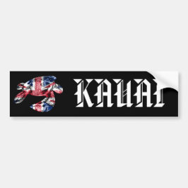 KAUAI - Tribal Honu HIFlag Bumpersticker