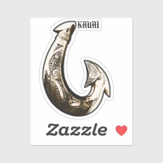 Kauai Tribal Hook Sticker (Vel)