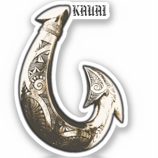Kauai Tribal Hook Sticker (Voorkant)