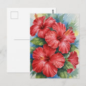 Kauai Tropical Flowers watercolor Briefkaart (Voorkant / Achterkant)