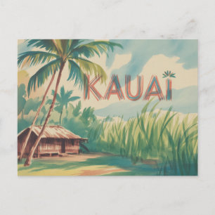 Kauai  Vegetatie dorpshut Briefkaart