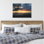 Kauai Waimea Pier Sunset Canvas Afdruk (Insitu (Slaapkamer))