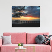 Kauai Waimea Pier Sunset Canvas Afdruk (Insitu (Woonkamer))