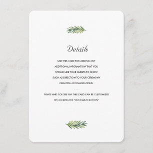 Kauai Wedding Insert Informatiekaartje