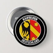 Kaufbeuren Round Emblem Ronde Button 7,6 Cm (Voorkant /achterkant)