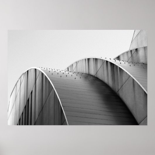 Kauffman Center Black and White Curves Kansas City Poster (Voorkant)